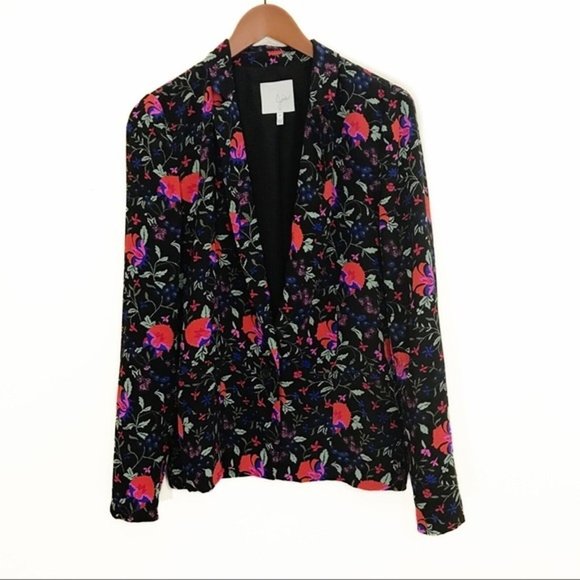 Joie 100% Silk Floral Blazer Size Medium - Picture 1 of 7